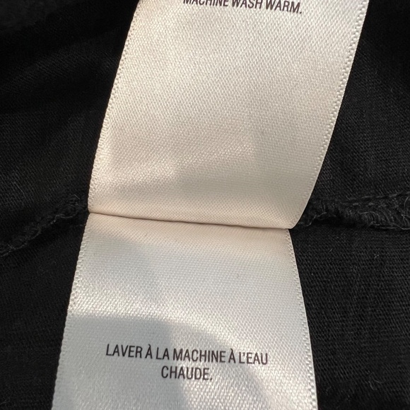 Maeve by Anthropologie Black Ruffle Neck Rouched Long Sleeve Tee- SZ L - Picture 11 of 11